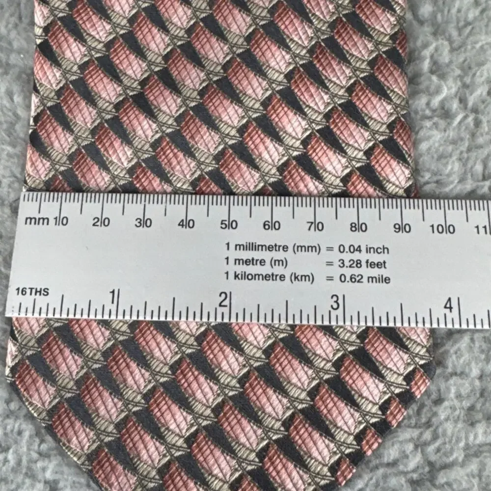 Ermenegildo Zegna Tie Made In Italy 100% Silk Geometric Luxury Designer 59x4